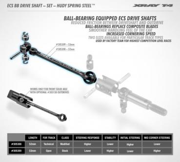 Xray ECS BB Drive Shaft 52mm Set Spring Steel