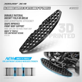 XRAY RUBBER FRONT 3D BUMPER H DESIGN